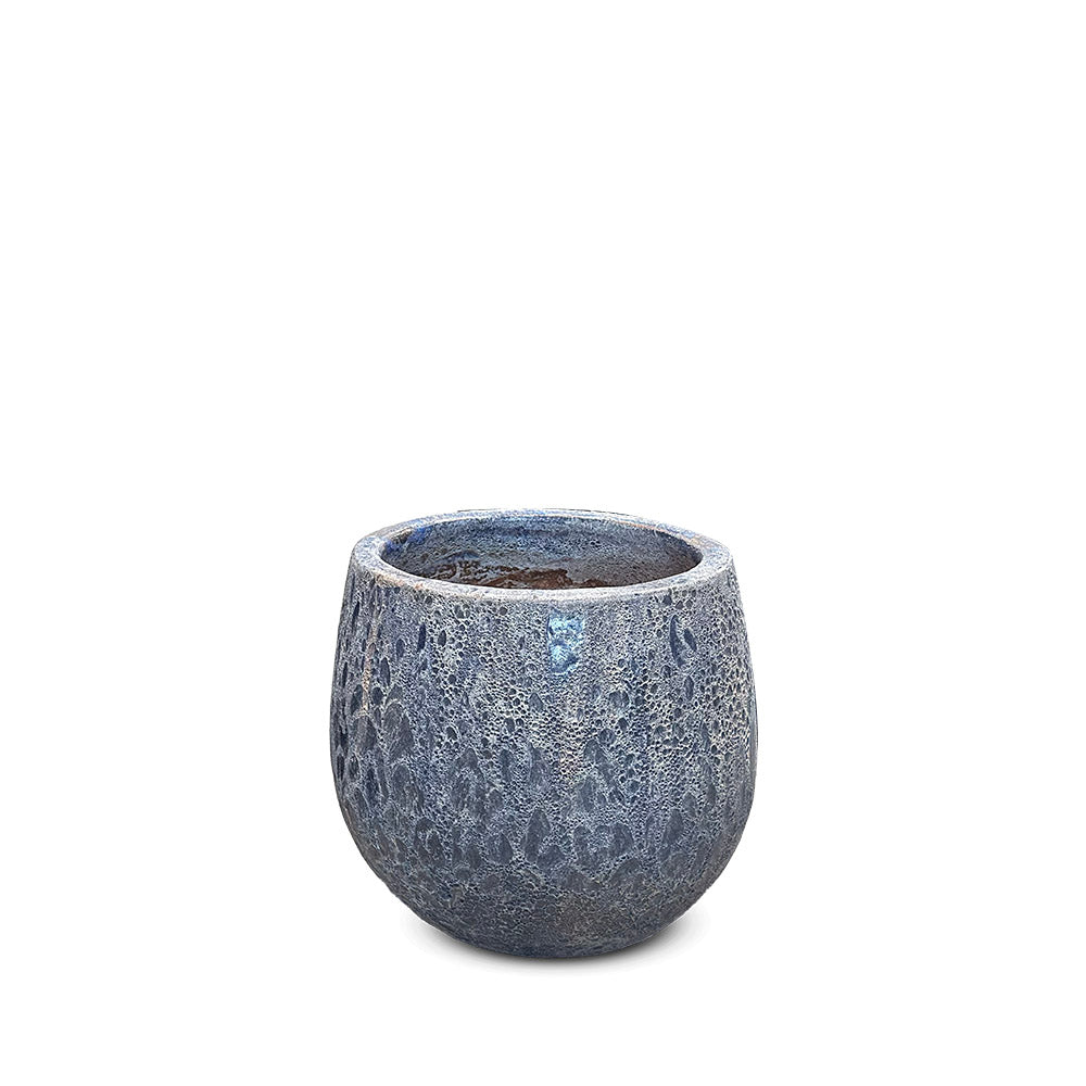 Volos Blue Angkor Glazed Ceramic Pots