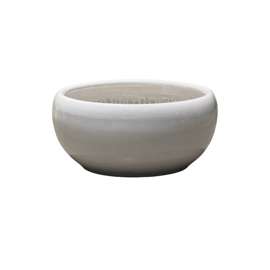 Round White Ceramic Pot