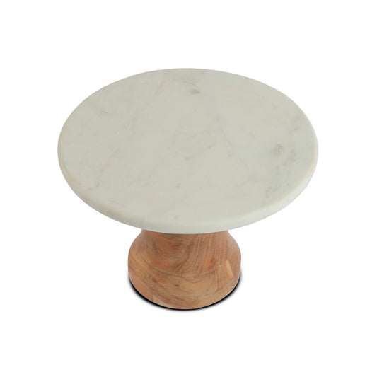 Chambord Marble & Acacia Wood Stand