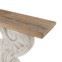 Classic Vintage Natural and White Console Table
