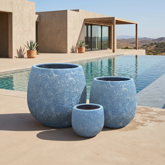 Volos Aqua Angkor Glazed Ceramic Pots