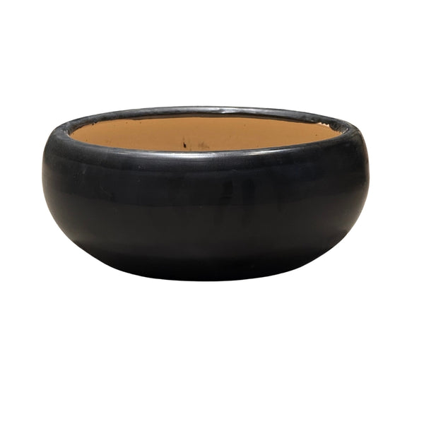 Jet-black Round Ceramic Pots