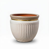 Gold Cream Ceramic Pot & Planter