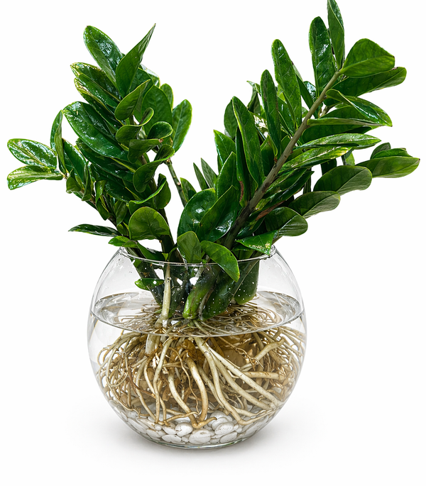 ZZ Plant in a Glass Vase