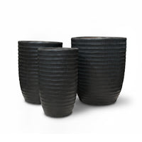 Jet-black Cylindrical Ceramic Pots