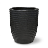 Jet-black Cylindrical Ceramic Pots