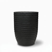 Jet-black Cylindrical Ceramic Pots