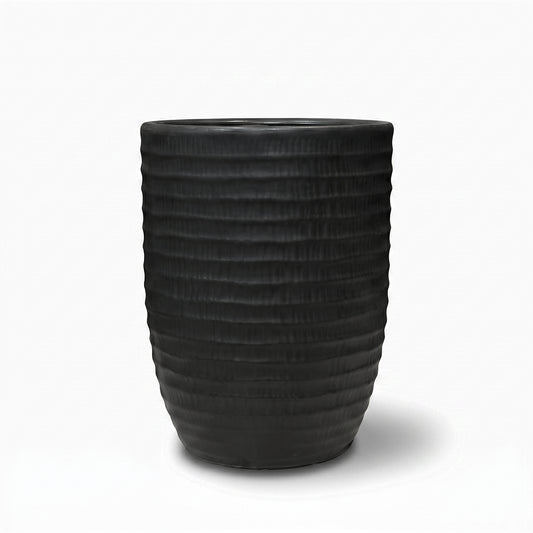 Jet-black Cylindrical Ceramic Pots