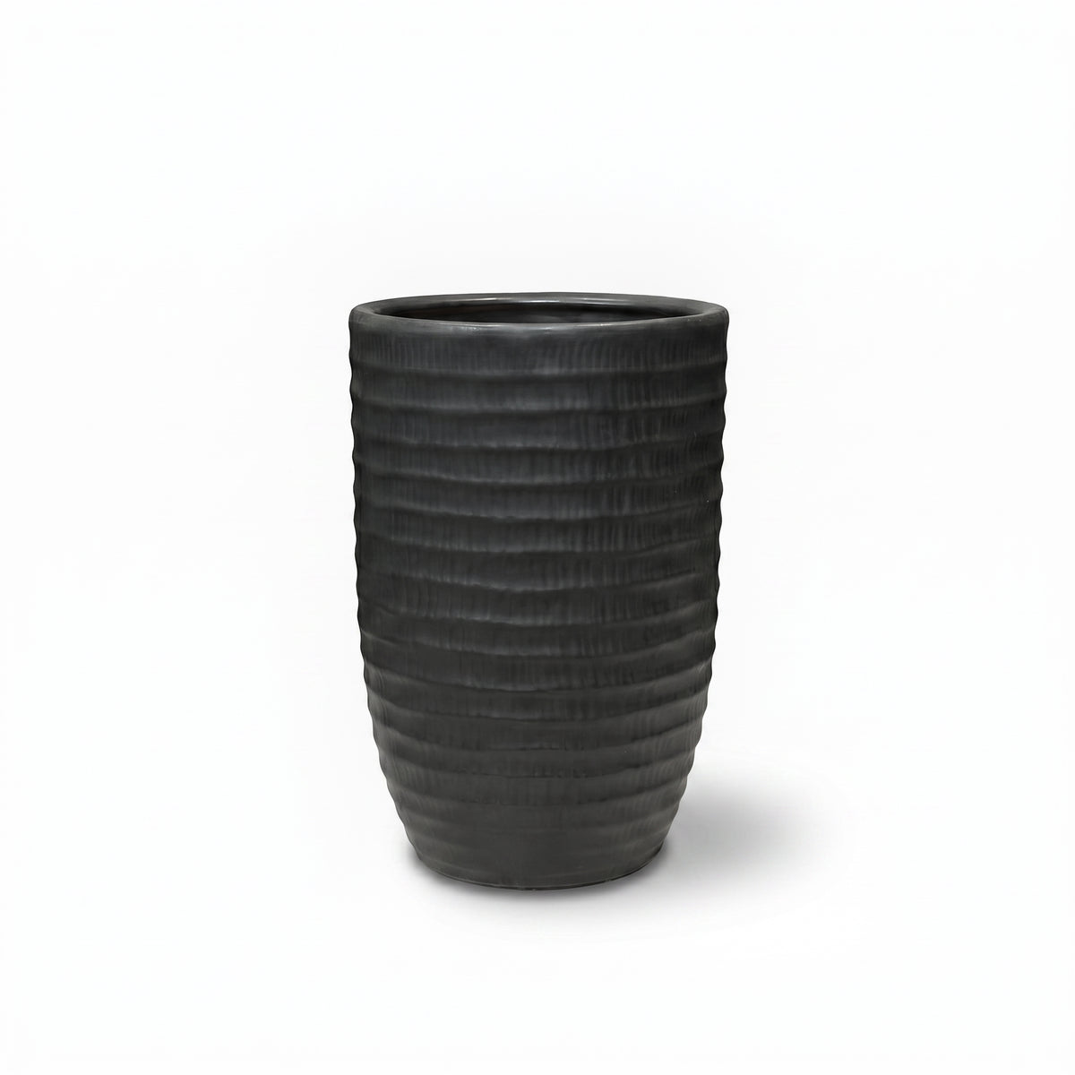 Jet-black Cylindrical Ceramic Pots