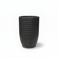 Jet-black Cylindrical Ceramic Pots