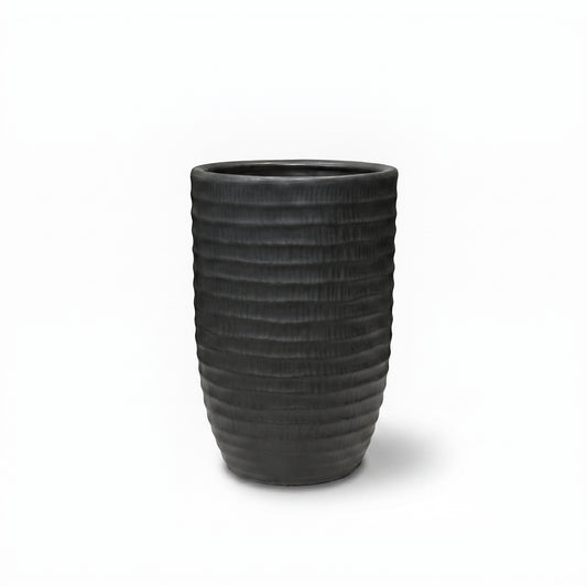 Jet-black Cylindrical Ceramic Pots