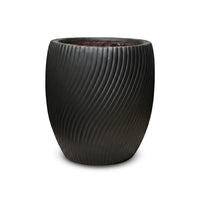 Wave Jet-black Ceramic Pot & Planter