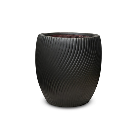 Wave Jet-black Ceramic Pot & Planter