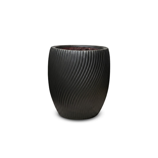 Wave Jet-black Ceramic Pot & Planter
