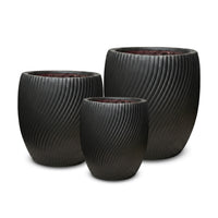 Wave Jet-black Ceramic Pot & Planter