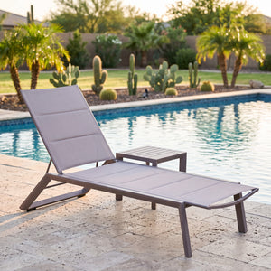 Nordic Adjustable Sun Lounger Set with Side Table