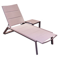 Nordic Adjustable Sun Lounger Set with Side Table