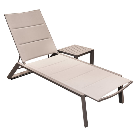 Nordic Adjustable Sun Lounger Set with Side Table
