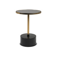 Modern Gold & Black Pedestal Accent Table