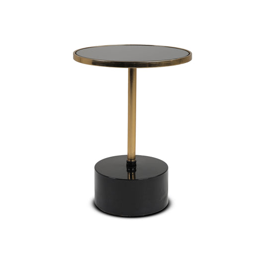 Modern Gold & Black Pedestal Accent Table