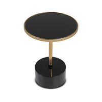 Modern Gold & Black Pedestal Accent Table