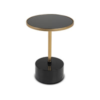 Modern Gold & Black Pedestal Accent Table