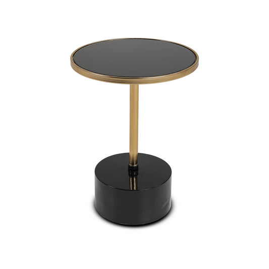 Modern Gold & Black Pedestal Accent Table