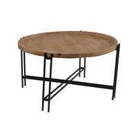 Rustic Wooden Tray-Top Coffee Table