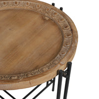 Rustic Wooden Tray-Top Coffee Table