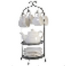 17.78 X 17.78 X 43.18cm  S/10 7x17" Louis Fleur-de-lis Tea Set With Stand