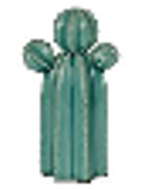9 X 7 X 17cm  Three-Bud Ceramic Cactus Accent, Small
