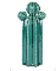 9.5 X 7 X 22cm  Three-Bud Ceramic Cactus Accent, Medium
