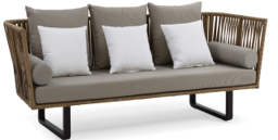 3-Seater Sofa in Brown wood bark (216 X 79 X 82 )