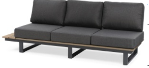 black 3-Seater Sofa (242.8 x 85.3 x 68.2)