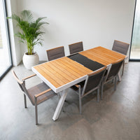 Teakwood Finished Aluminum Dining Set