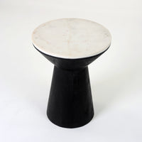 Modern Black Wooden Marble Table (Plant Stand)