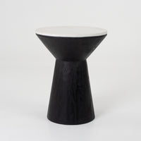 Modern Black Wooden Marble Table (Plant Stand)