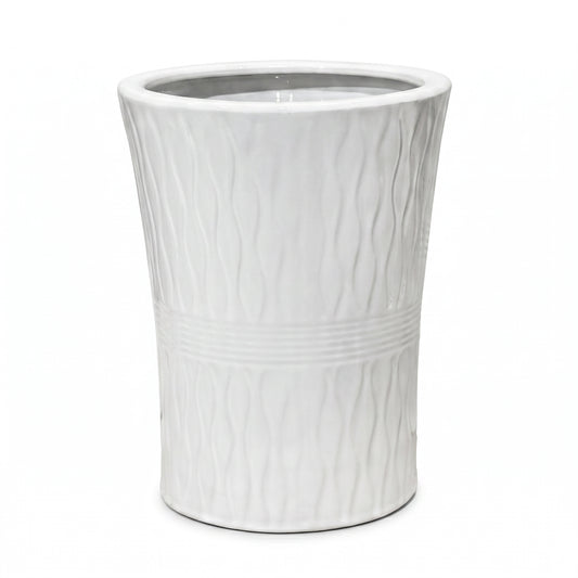 White Cylindrical Ceramic Pots