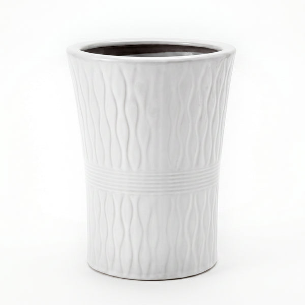 White Cylindrical Ceramic Pots
