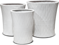 White Cylindrical Ceramic Pots