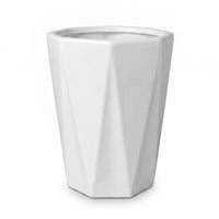 White Polygon Ceramic Pots