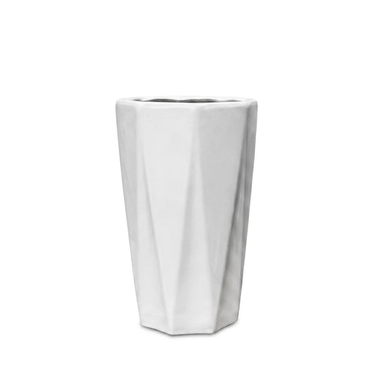 White Polygon Ceramic Pots