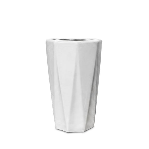 White Polygon Ceramic Pots