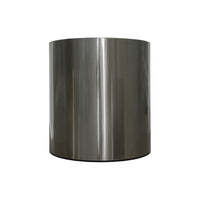 Classic Cylindrical Satin Silver Planter With Wheel