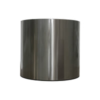 Classic Cylindrical Satin Silver Planter With Wheel