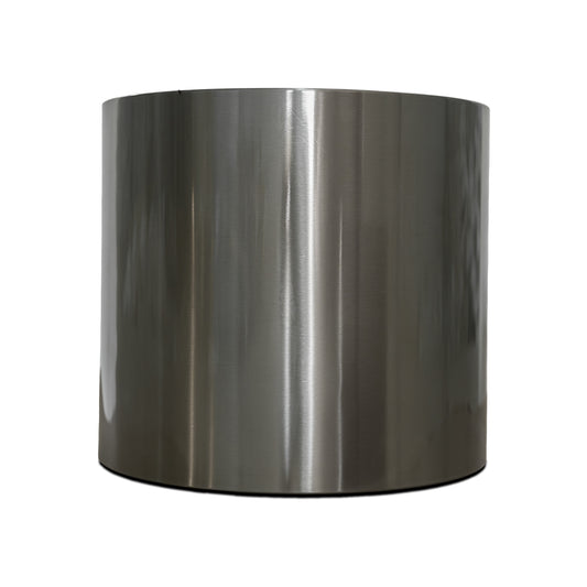 Classic Cylindrical Satin Silver Planter With Wheel