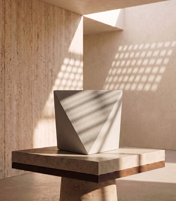 3D White Fiberglass Planters